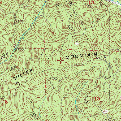 Topographic Map of Miller Mountain, OR