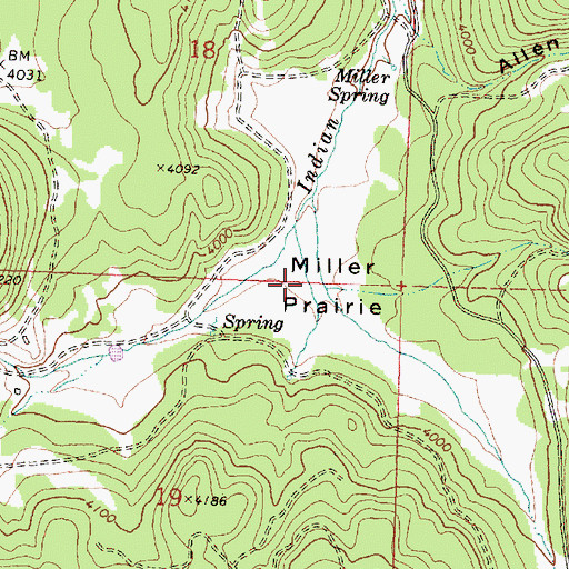 Topographic Map of Miller Prairie, OR