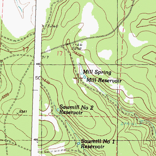 Topographic Map of Mill Reservoir, OR