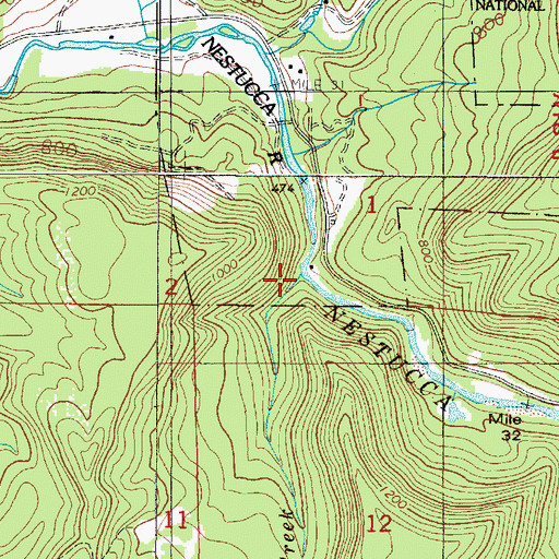 Topographic Map of Mina Creek, OR
