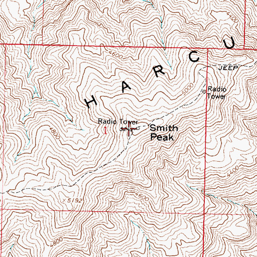 Topographic Map of Smith Peak, AZ