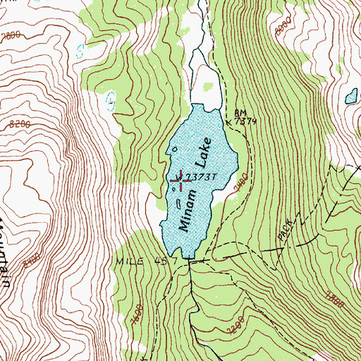 Topographic Map of Minam Lake, OR