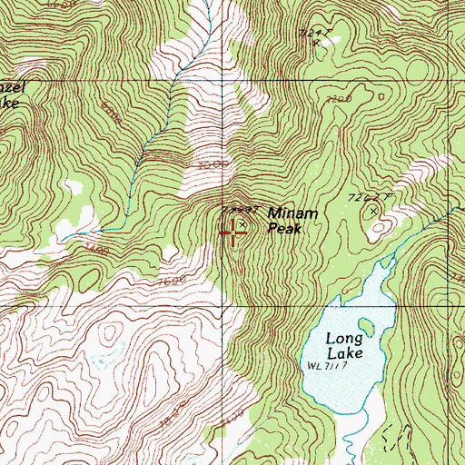Topographic Map of Minam Peak, OR