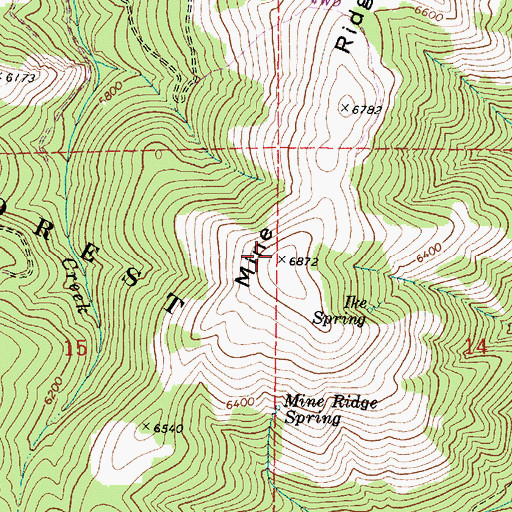 Topographic Map of Mine Ridge, OR