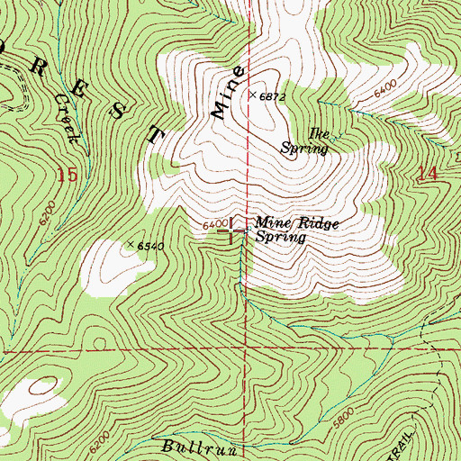 Topographic Map of Mine Ridge Spring, OR