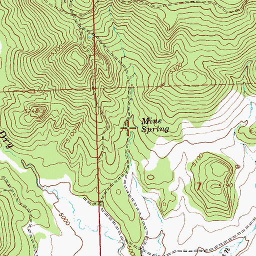 Topographic Map of Mine Spring, OR