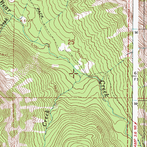 Topographic Map of Miner Basin Creek, OR