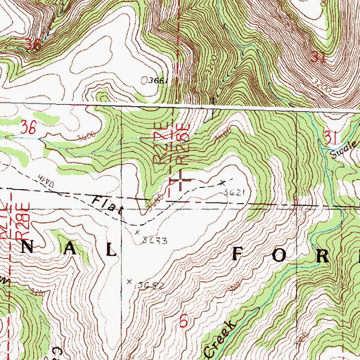 Topographic Map of Minetop Trail, OR