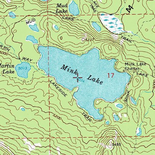 Topographic Map of Mink Lake, OR