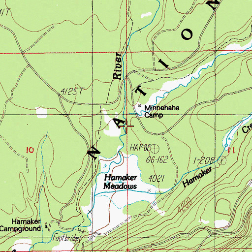 Topographic Map of Minnehaha Creek, OR