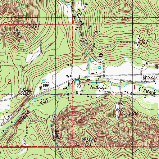 Topographic Map of Minnie Creek, OR