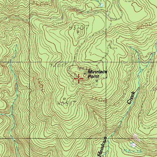 Topographic Map of Minniece Point, OR
