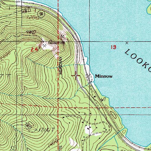 Topographic Map of Minnow, OR
