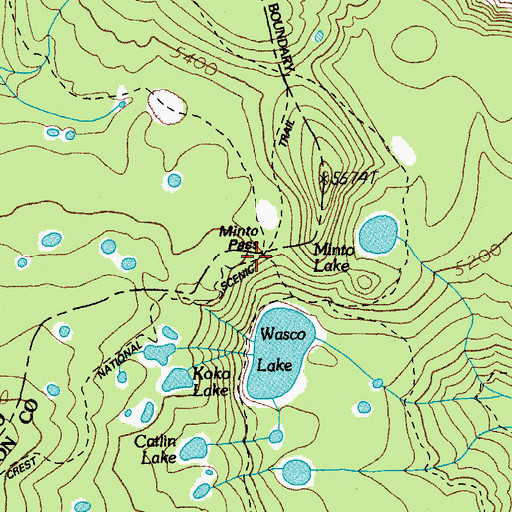 Topographic Map of Minto Pass, OR