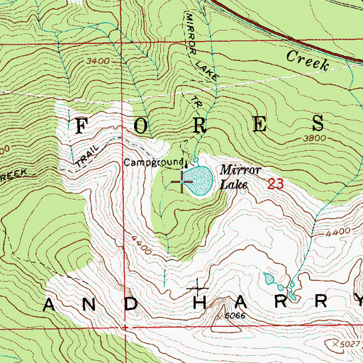 Topographic Map of Mirror Lake, OR