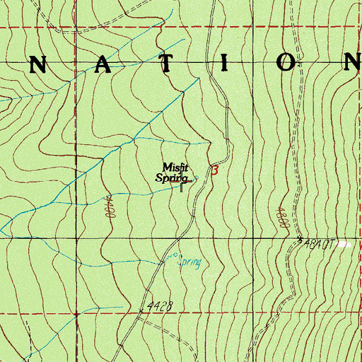 Topographic Map of Misfit Spring, OR