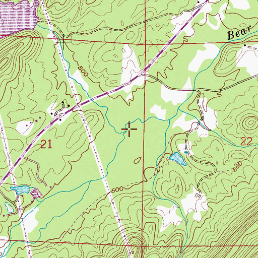 Topographic Map of Bob Hood Branch, AL