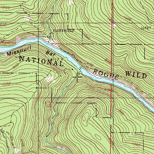 Topographic Map of Missouri Creek, OR