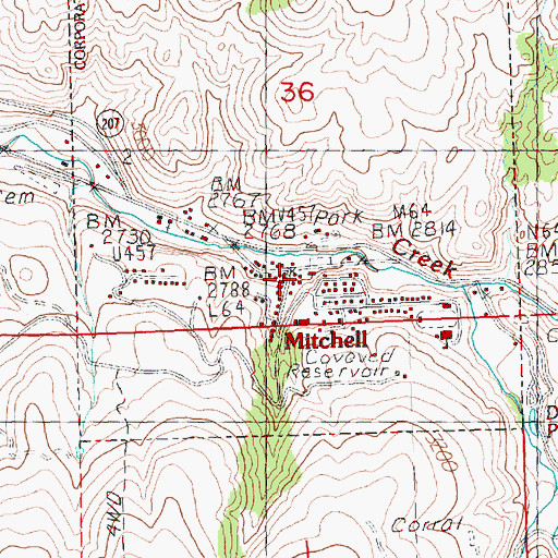 Topographic Map of Mitchell, OR