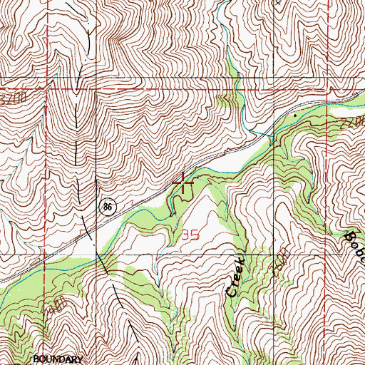 Topographic Map of Muncey Creek, OR