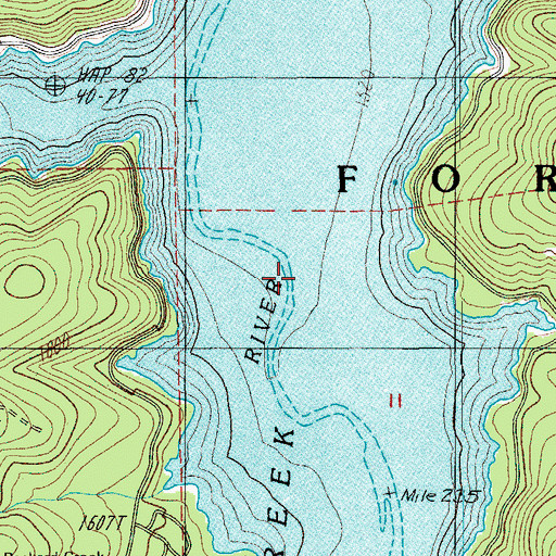 Topographic Map of Modoc Creek, OR