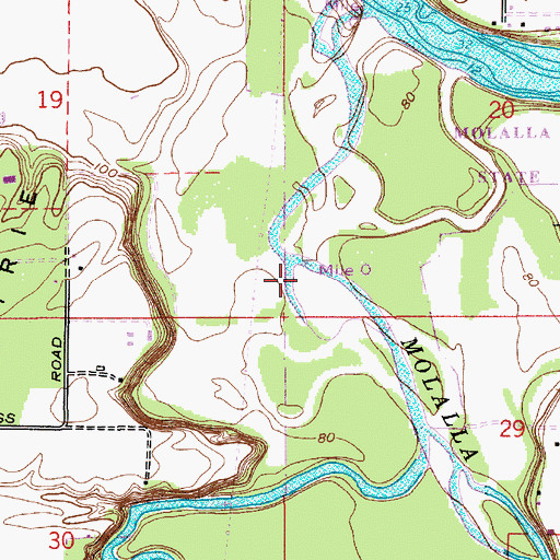 Topographic Map of Molalla River, OR