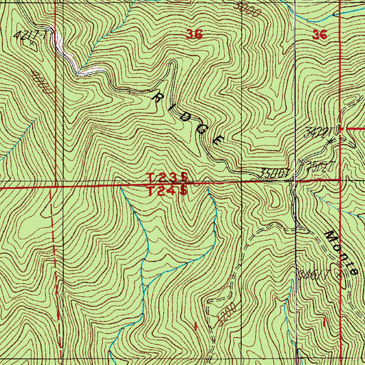 Topographic Map of Monte Rico Ridge, OR