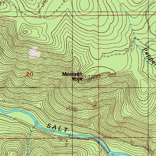 Topographic Map of Monteith Rock, OR