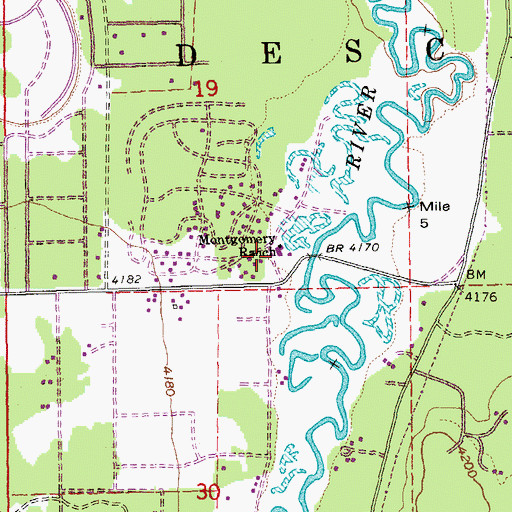 Topographic Map of Montgomery Ranch, OR