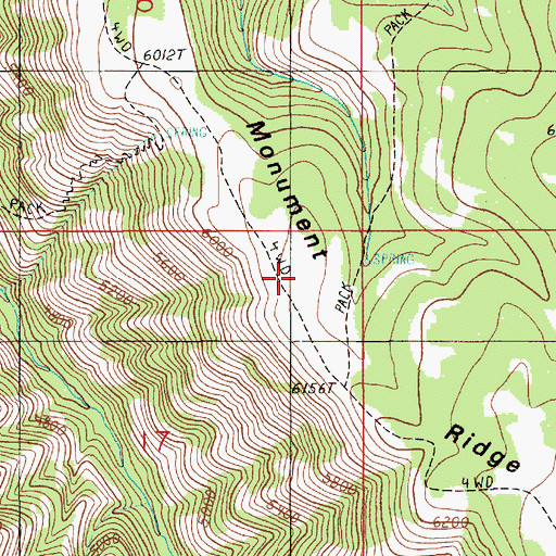 Topographic Map of Monument Ridge, OR