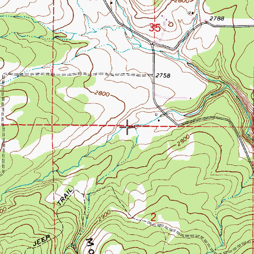 Topographic Map of Moon Canyon, OR