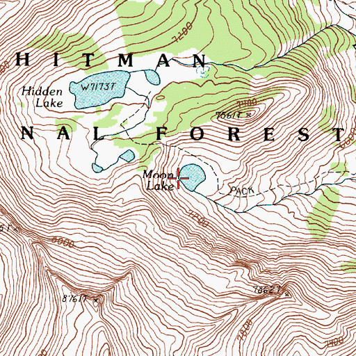 Topographic Map of Moon Lake, OR