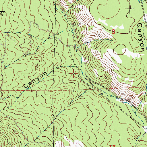 Topographic Map of Moonshine Canyon, OR