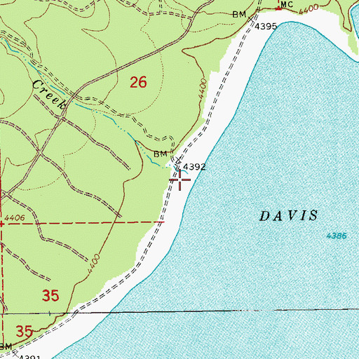 Topographic Map of Moore Creek, OR