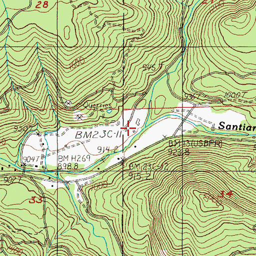 Topographic Map of Moose Creek, OR