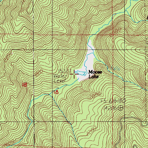 Topographic Map of Moose Lake, OR