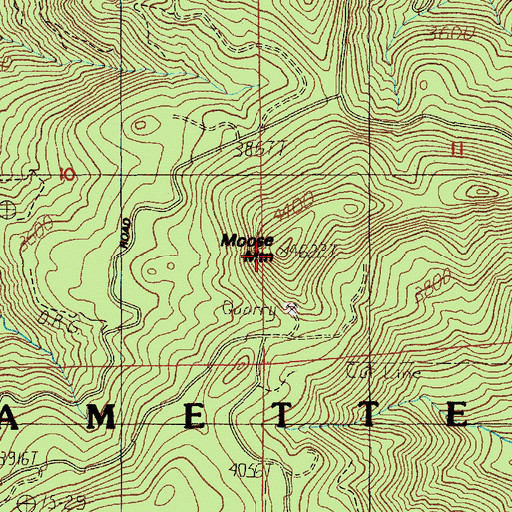 Topographic Map of Moose Mountain, OR