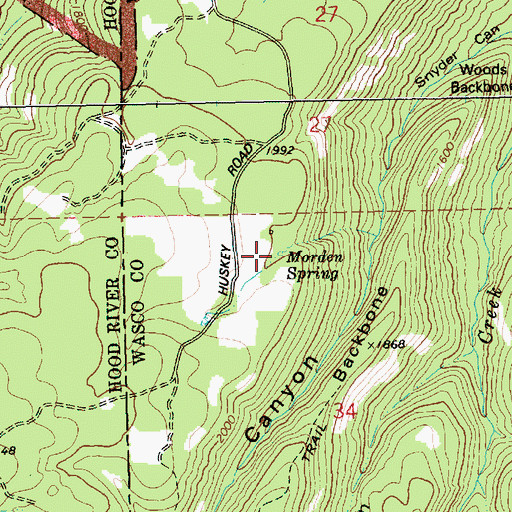 Topographic Map of Morden Spring, OR