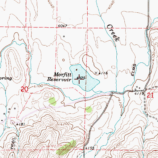 Topographic Map of Morfitt Reservoir, OR