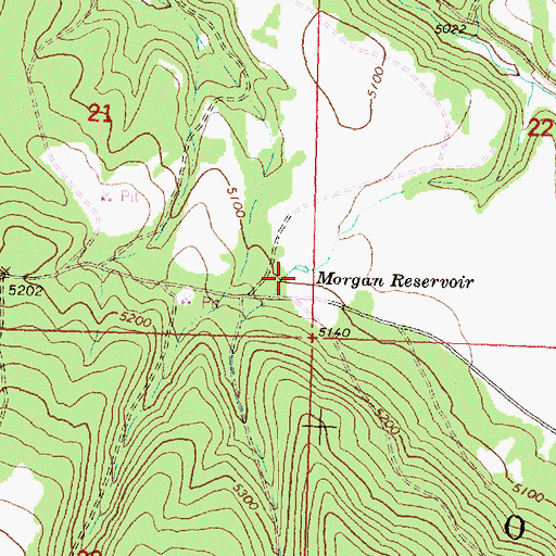 Topographic Map of Morgan Reservoir, OR