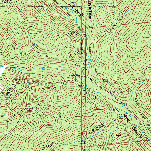 Topographic Map of Morine Creek, OR