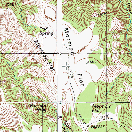Topographic Map of Mormon Flat, OR