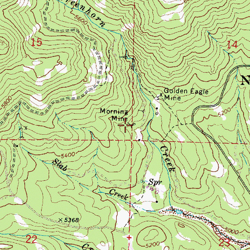 Topographic Map of Morning Glory Mine, OR