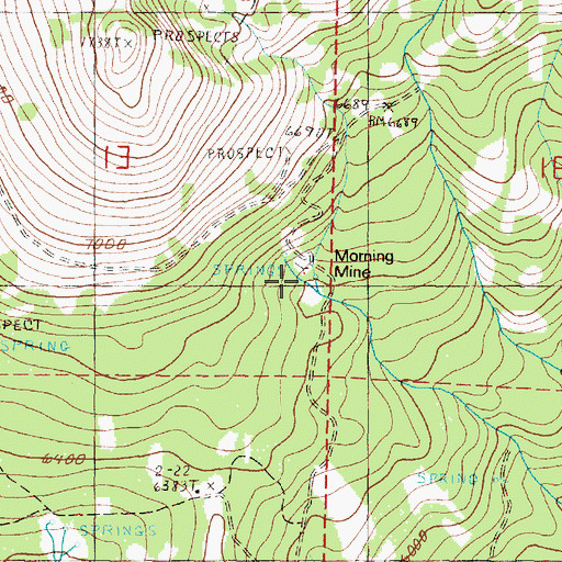 Topographic Map of Morning Mine, OR