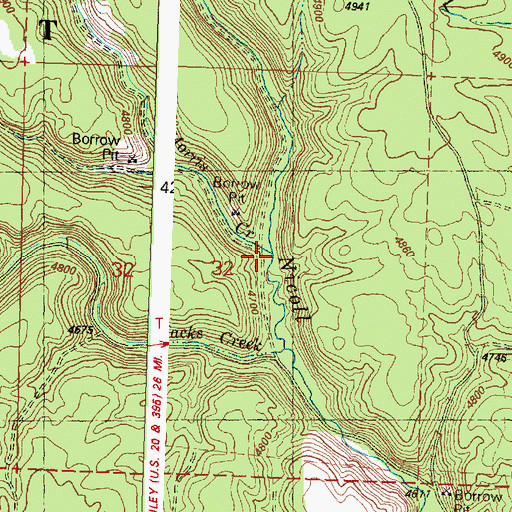Topographic Map of Morris Creek, OR