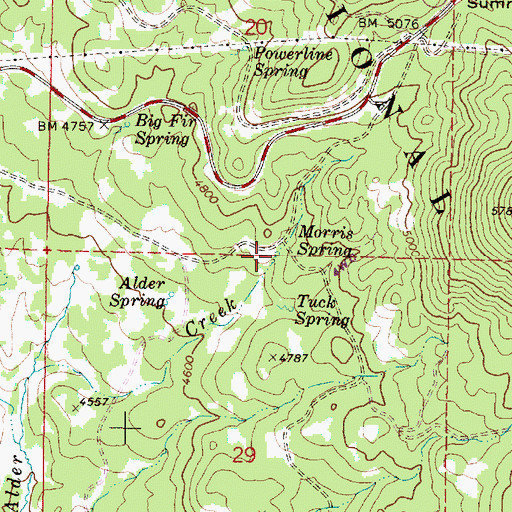 Topographic Map of Morris Spring, OR