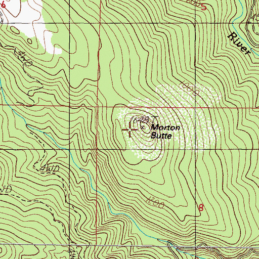 Topographic Map of Morton Butte, OR