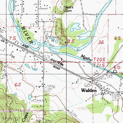 Topographic Map of Mosby Creek, OR