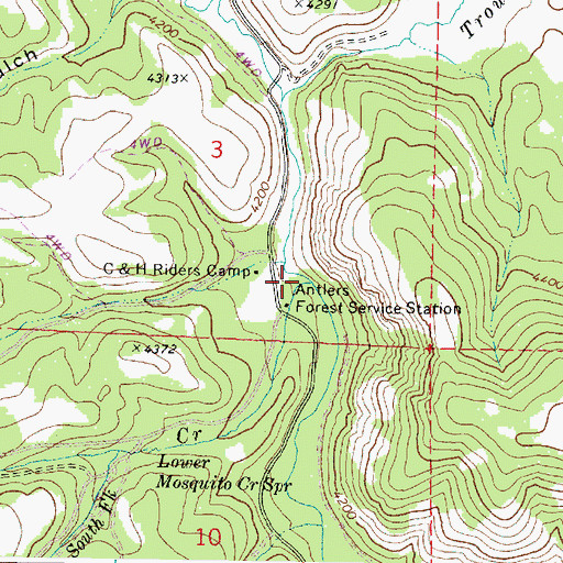 Topographic Map of Mosquito Creek, OR
