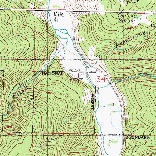 Topographic Map of Mosquito Creek, OR